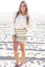 HEART & SOUL SEQUIN SKIRT - Beige/Gold - Haute & Rebellious
