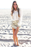 HEART & SOUL SEQUIN SKIRT - Beige/Gold - Haute & Rebellious