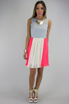 A POP OF NEON PLEATED DRESS - Haute & Rebellious