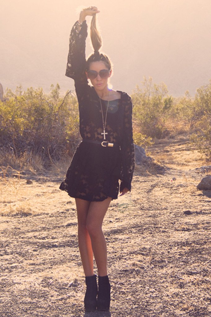 BELL LONG SLEEVE LACE DRESS - Black - Haute & Rebellious