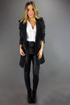 SILVER ZIP BIKER COAT - Black - Haute & Rebellious
