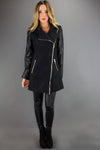 SILVER ZIP BIKER COAT - Black - Haute & Rebellious