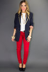 NALLA GOLD STUDDED NAVY BLAZER - Haute & Rebellious