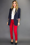 NALLA GOLD STUDDED NAVY BLAZER - Haute & Rebellious
