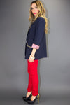 NALLA GOLD STUDDED NAVY BLAZER - Haute & Rebellious