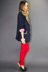 NALLA GOLD STUDDED NAVY BLAZER - Haute & Rebellious