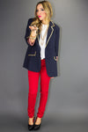 NALLA GOLD STUDDED NAVY BLAZER - Haute & Rebellious