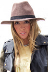 BROWN FLAT BRIM HAT (Final Sale) - Haute & Rebellious