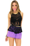 RUFFLE SHORTS - Lavender - Haute & Rebellious