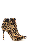 High Heel Plated-Toe Leopard Bootie - Haute & Rebellious