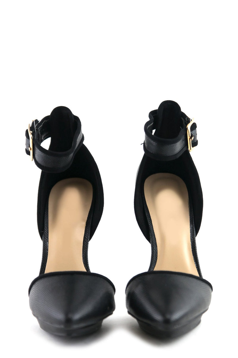 JANE ANKLE STRAP PUMP - BLACK - Haute & Rebellious