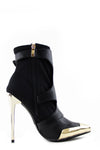 Gold Plated Closed-Toe Heel - Black - Haute & Rebellious