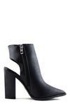 Chunky Heel Cutout Boot - Black - Haute & Rebellious