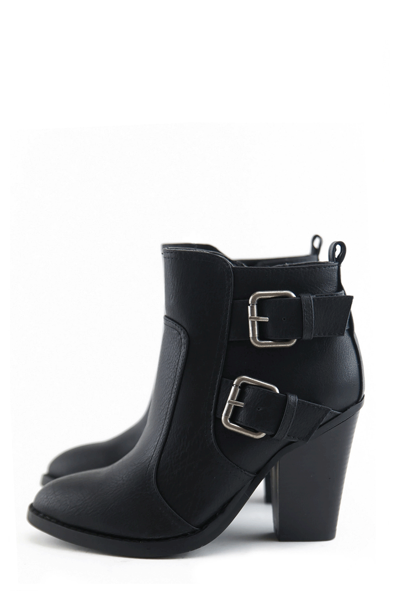 TONI BUCKLE BOOT - BLACK - Haute & Rebellious