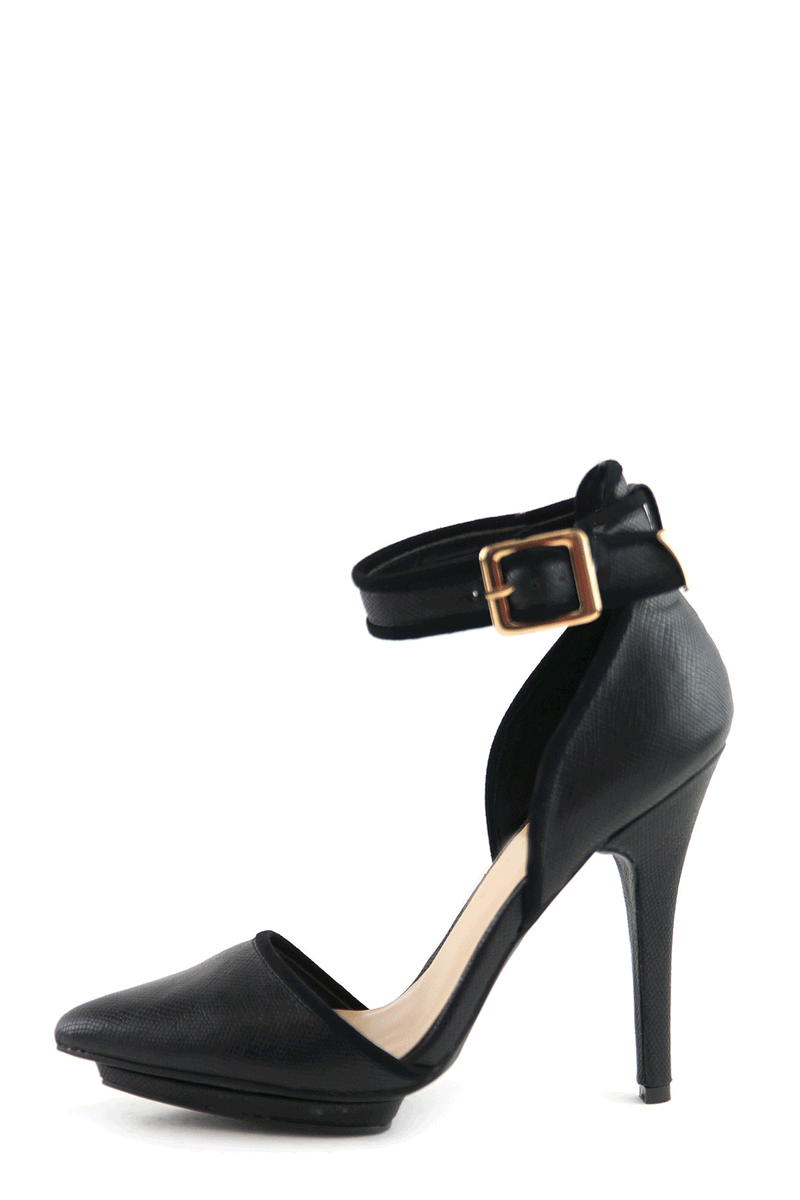 JANE ANKLE STRAP PUMP - BLACK - Haute & Rebellious